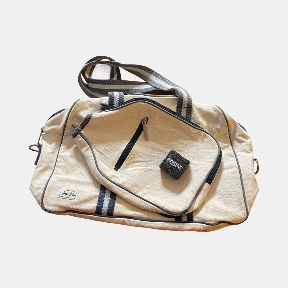 Ame & Lulu Hamptons Pickleball Bag Two Tone Blue Canvas Court Tote